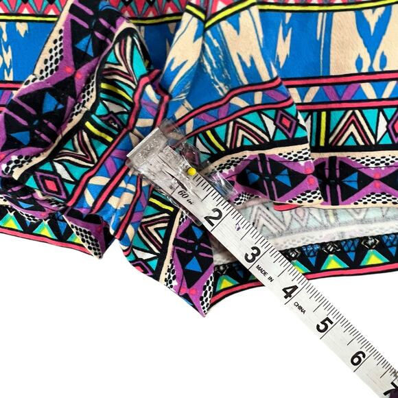 Flying Tomato Shorts Womens S Multicolor Tribal Aztec High Waisted Boho Festival - Picture 8 of 11